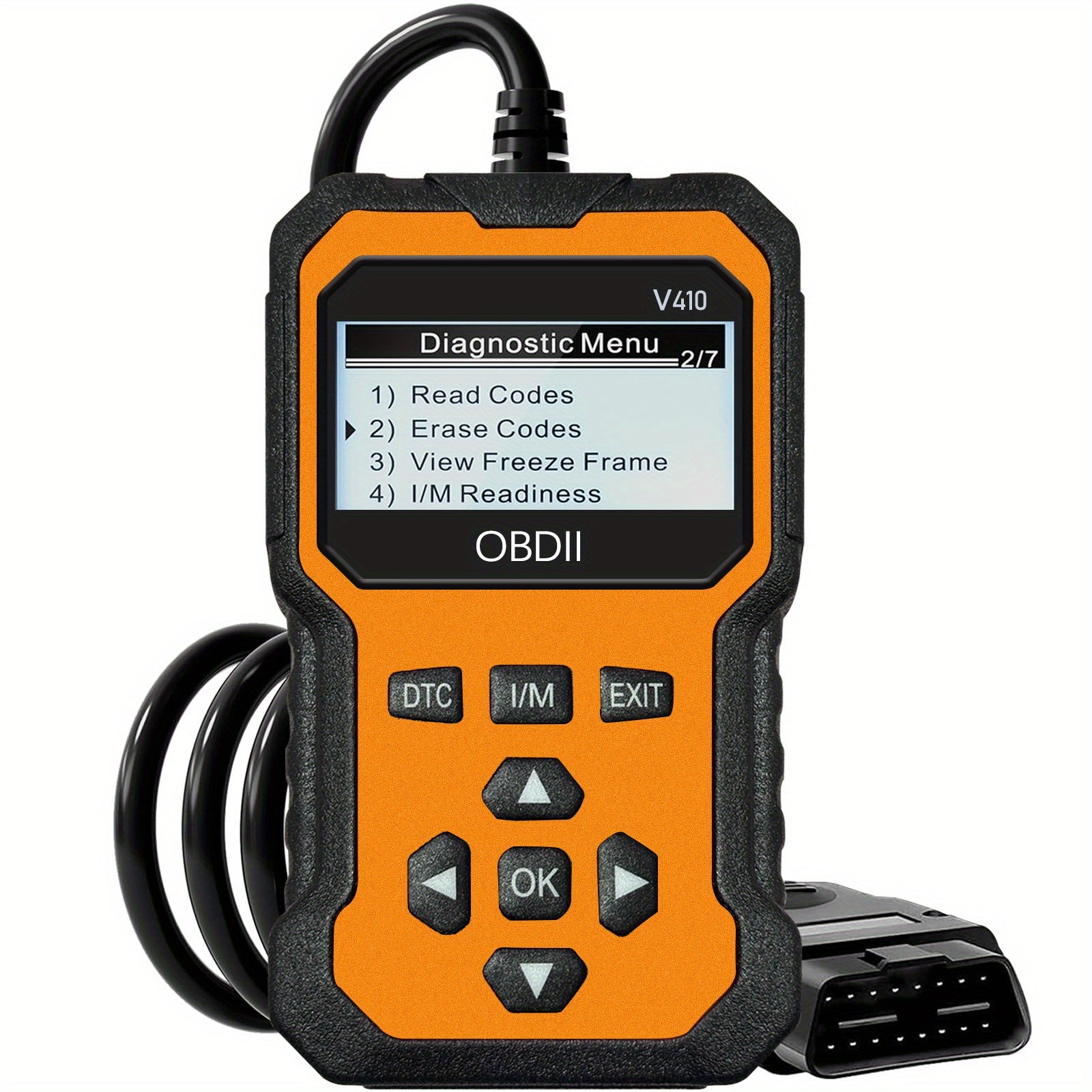Advanced OBD II Scanner for Car Engine Fault Codes - CAN Diagnostic Tool with Freeze Frame & I/M Monitor, 9 Protocols, 6 Languages, Direct OBDII Connection, Compatible with 1996+ US/EU/Asian Vehicles, Vehicle Maintenance, Ergonomic Design, Easytouse Butto