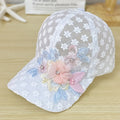 Fashionable Floral Embroidered Lace Face Breathable And Comfortable Baseball Cap, A Trendy And Casual Women's Hat Decorated with Large Flowers, A Gift for Friends