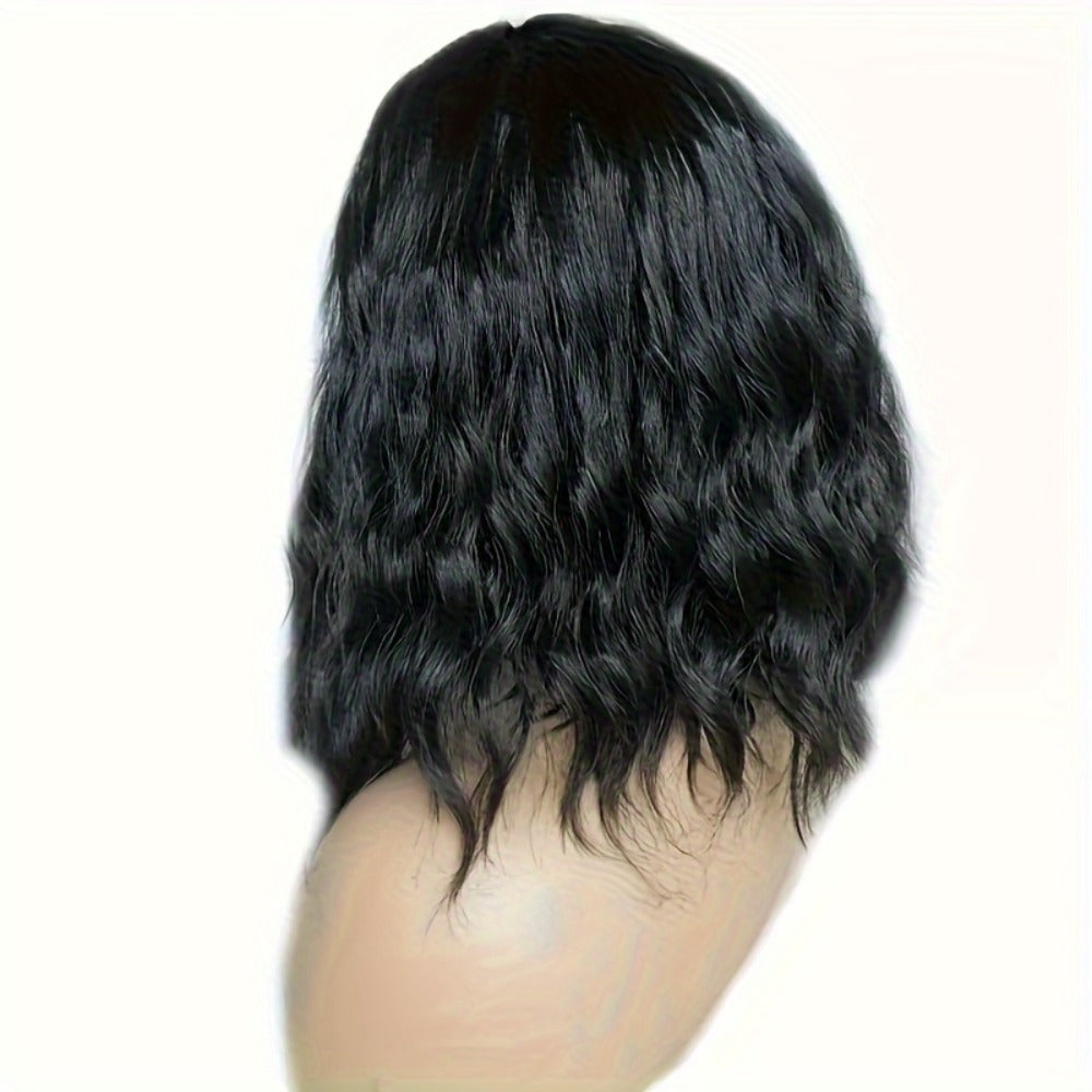 Brazilian Curly Short Wig - No Glue Naturally Closed, Soft Breathable Synthetic Hair Wig Suitable for Daily Wear,, Parties - Light Beige Tones & Look, Styling (No Adhesive Needed)