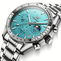 [Luxury Luminous Watch] OLEVS Watches For Men Analog Quartz Dress Business Watch Day Date Stainless Steel Classic Casual Luxury Luminous Male Wrist Watches Golden/Black/Blue/White
