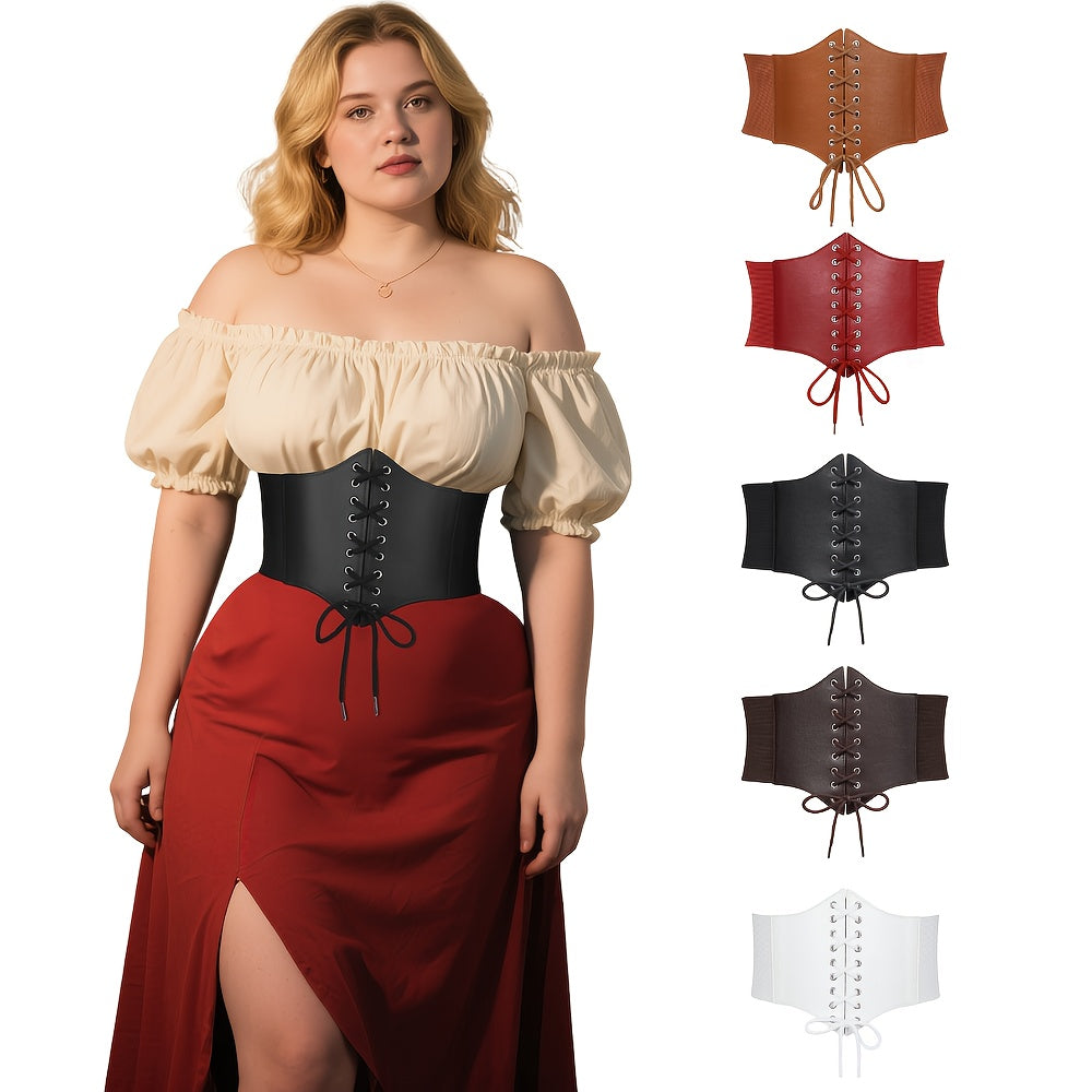 SUOSDEY Multi-Pack Brown Black Red White Coffee Corset Belt for Women Halloween Christmas Costume