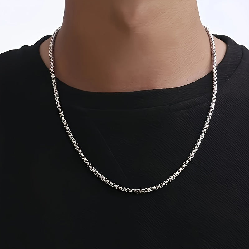 Set of 8 Men'S Stainless Steel Necklaces, Fashionable And Long-Lasting Chains, Casual Hip Hop Style, Ideal Present for Trendsetters, Features Cuban And Twisted Chains, Great for Boyfriends, Sons, Father'S Day, And Birthday Gifts