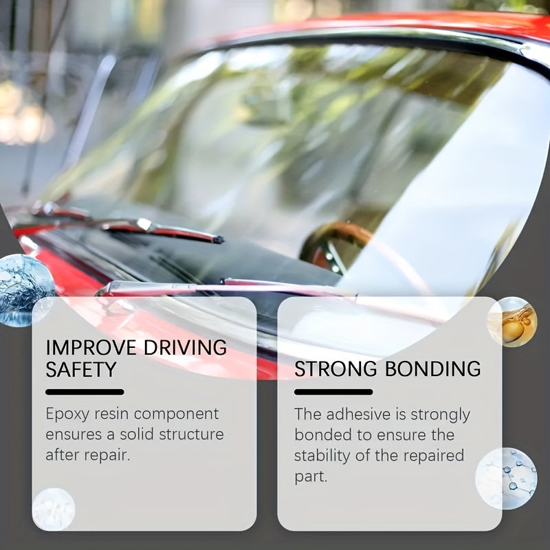 Windshield Crack Repair: Fix Bullseye and Star Cracks in Just 15 Minutes! Save Over $200 Compared to Replacement. Portable, Uses Adhesive for a Clear View, and Can Repair Deep Cracks Without Professional Equipment, Delivering Quick Results