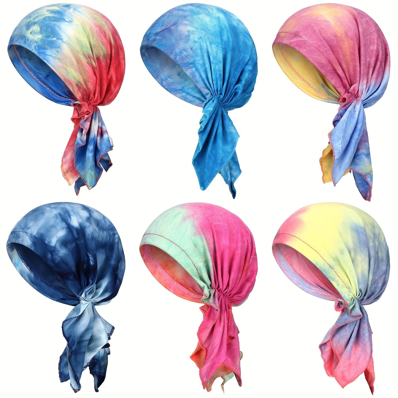 Set of 6 Stylish Head Coverings for Women, Including Turbans And Beanies, Designed for Those Experiencing Hair Loss Due to Cancer, Perfect for Yoga And Running