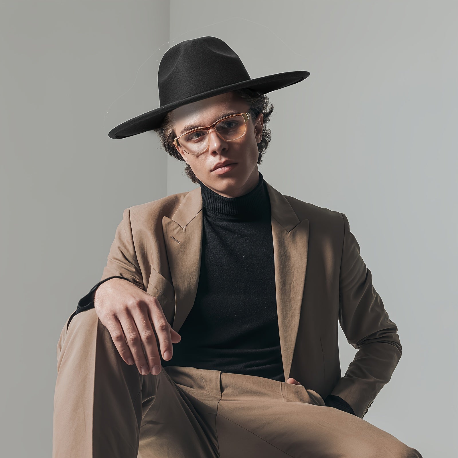 [Western Cowboy Hat] Classic Western Wide Brim Cowboy Cowgirl Felt Fedora Hat For Men Women Jazz Panama Cap Trilby