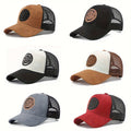 6 Packs, Gray And Black/yellow And Black/black/black And White/yellow And White/gray And Black/red And Black, Spring, Summer, Autumn And Winter, Four Seasons Mesh Caps, ENJOY LIFE, Letter Patch Baseball Caps, Men'S And Women'S Trucker Hats