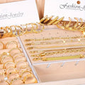 [Elegant Female Gift] 57pcs/Set Golden Bracelets Rings Anklets Earrings Necklaces Elegant Style Delicate Female Gift Without Box