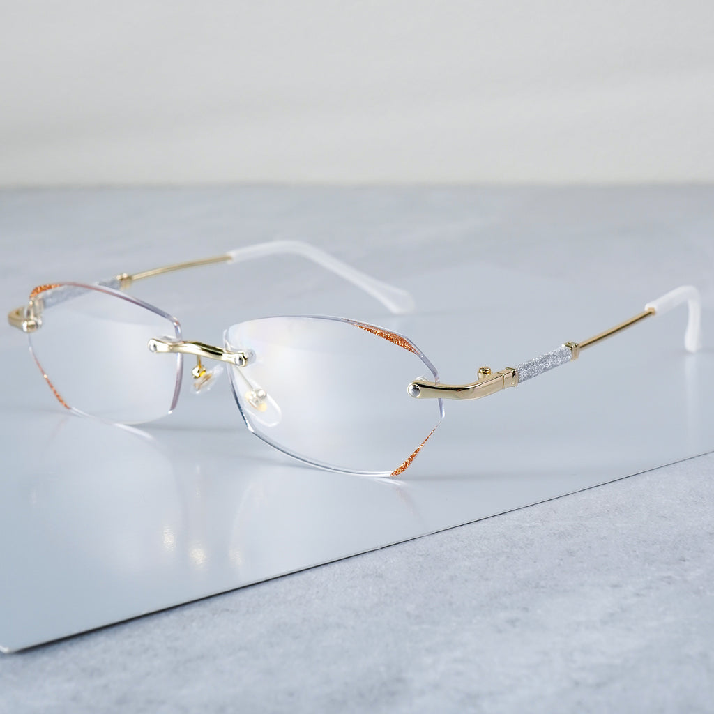 Set of 3 Women'S Rimless Reading Glasses Featuring Diamond-Inlaid Edges - Available in +1.0, +2.0, And +4.0 Diopters, Made from Lightweight PC Material, Anti-Glare, Suitable for Phones, Computers, And Books, Ideal Christmas Present