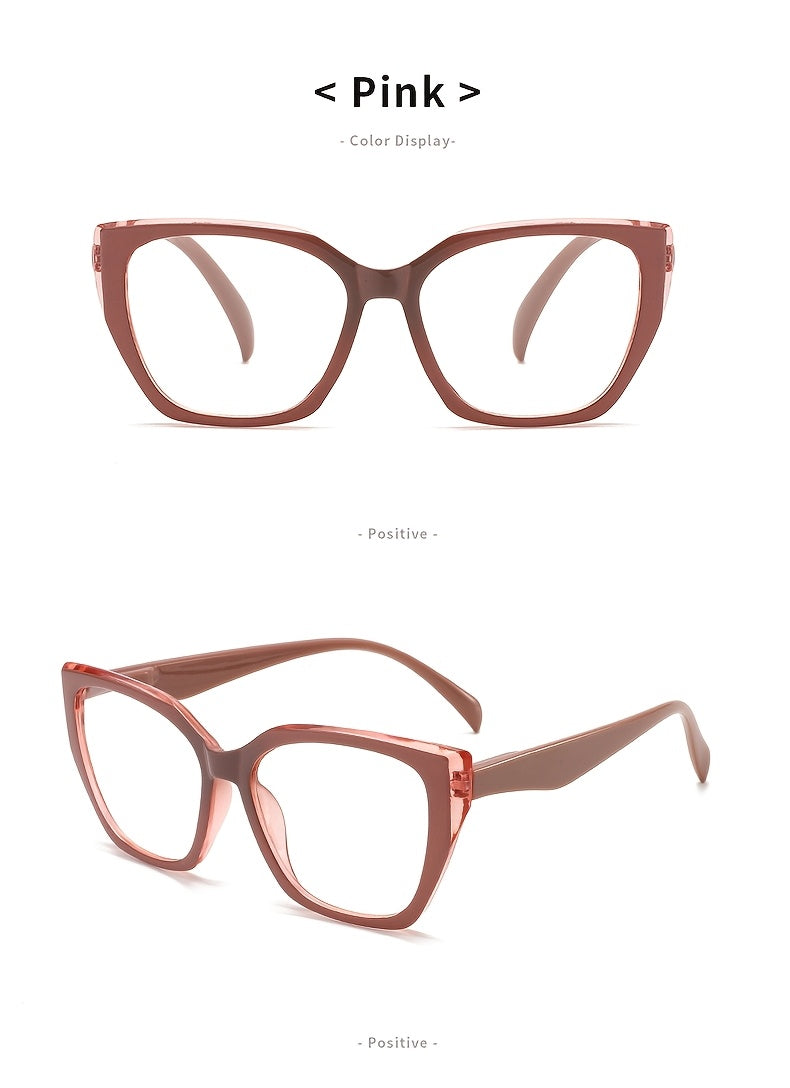 Set of 2 Pink Oversized Women, Featuring a Romantic Retro Design, Made with High-Quality PC Frames And Premium HD Lenses, Equipped with Spring Temples for Enhanced Comfort, Perfect for a Gentle And Stylish Look