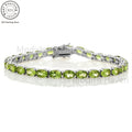Green Peridot Tennis Bracelet for Women, Made of 925 Sterling Silver with a Unique Zirconia Color, Exquisite And Elegant. A High-Quality Designer Piece Suitable for Everyday Wear. Ideal for Birthdays, Mother'S Day, Dates, Valentine'S Day