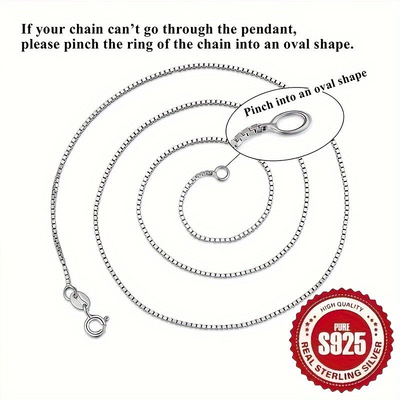 Delicate Box Chain Made of 925 Sterling Silver, Measuring 0.8MM, Perfect for Women'S Necklaces Available in Lengths of 16, 18, 20, 22, And 24 Inches