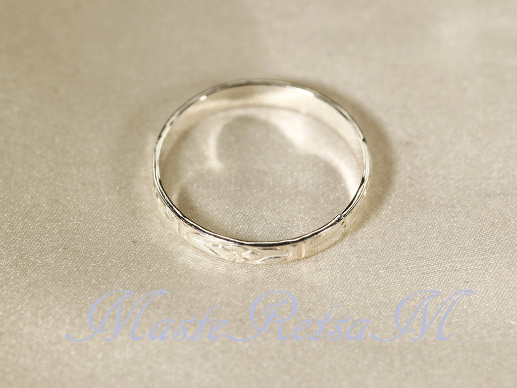 2124 MASTERETSAM 925 Sterling Silver Pattern Ring, Ring for Women, Ring for Men, Handmade Ring