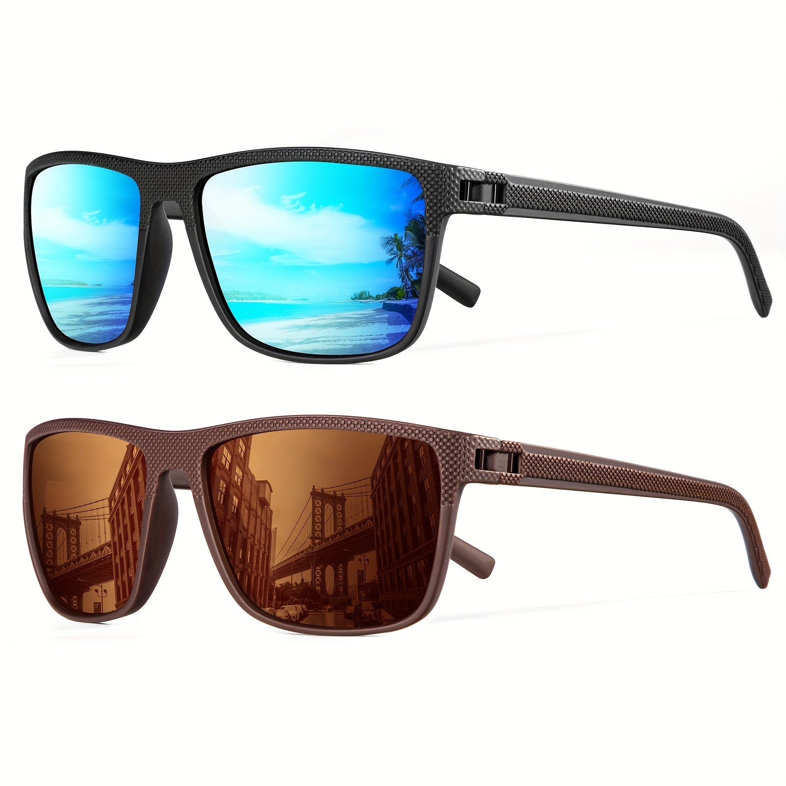 [3 PACK] Polarized Men's And Women's Fashion Glasses, Lightweight Classic Square Men's Sports Fashion Glasses Daily Sports Accessories Suitable for Golf Running Fishing Birthday Gift Holiday Preferences