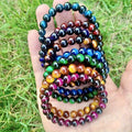 8pcs Set of 8mm Tiger Eye Stone Bracelets- Handmade, Fashionable and Durable, Suitable for Daily Wear- Unisex Design- Perfect Gift for Valentine'S Day, Birthdays, or Any Special Occasion