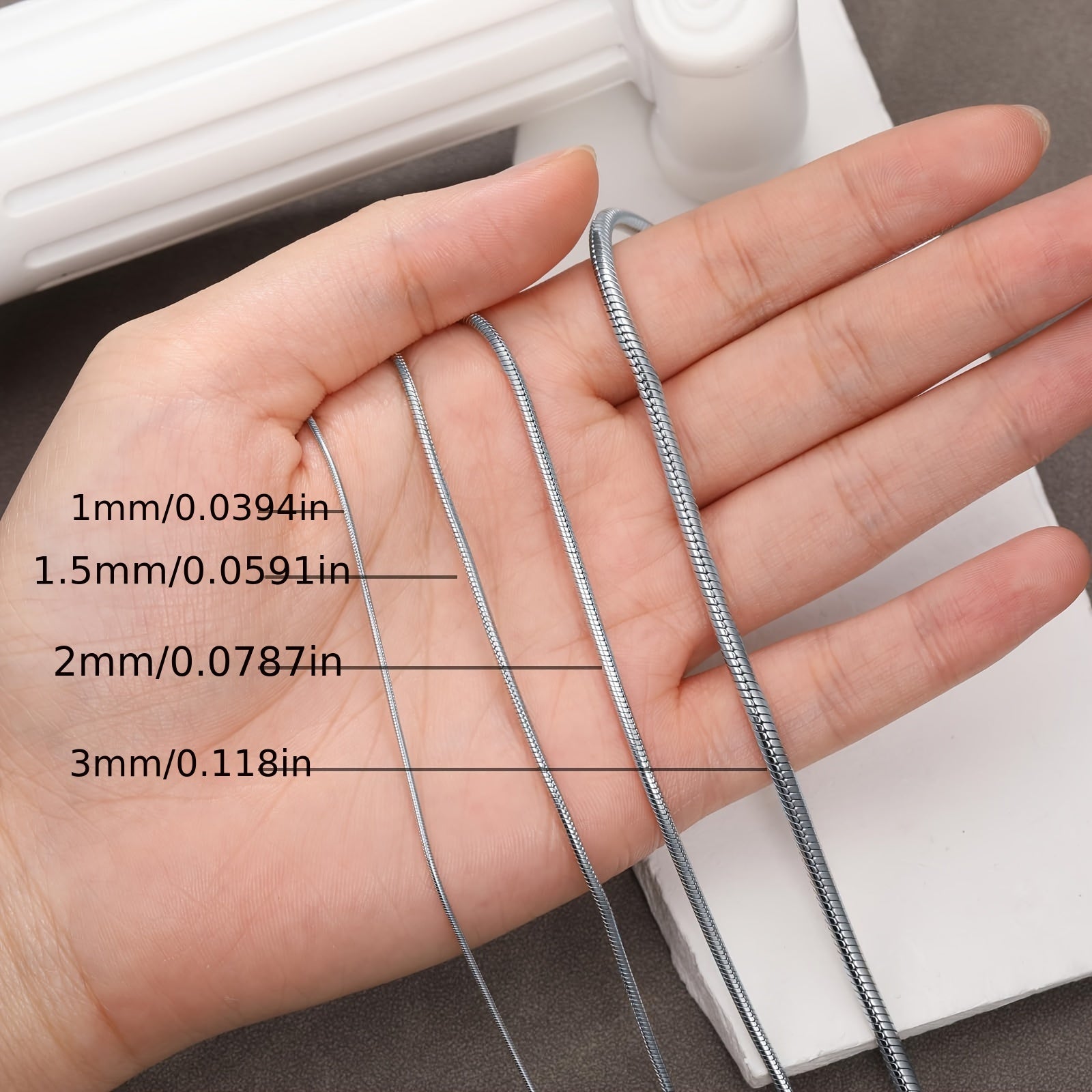 925 Sterling Silver Flexible Snake Chain Necklace for Men And Women, Available in 1MM And 2MM Thicknesses, in Lengths of 16, 18, 20, 22, And 24 Inches