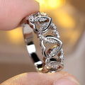 S925 Silver Heart Shaped Set Ring, Fashionable And Creative, Love Surrounding Women's Ring, Suitable for Daily Parties And Banquets, Perfect Valentine's Day Gift