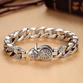 S925 925 Silver Bracelet for Men, Featuring a Trendy Wide Design That Can Rotate. This Fashionable Piece Makes an Ideal Gift for Birthdays, Father'S Day, Or for Your Boyfriend, And Is Perfect for Daily Wear