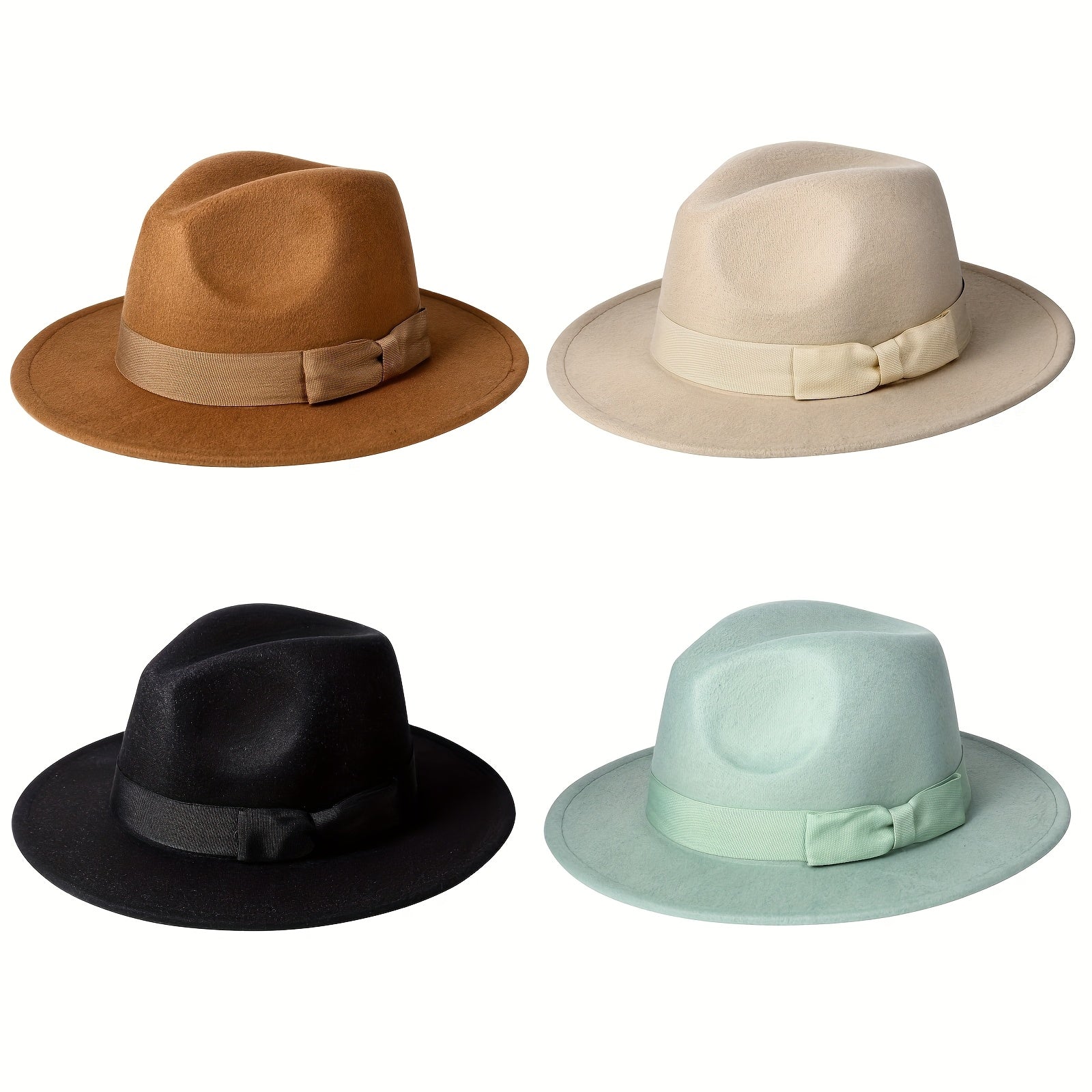 Panama Jazz Cap for Men And Women Featuring a Classic Wide Brim And Bow Knot Design