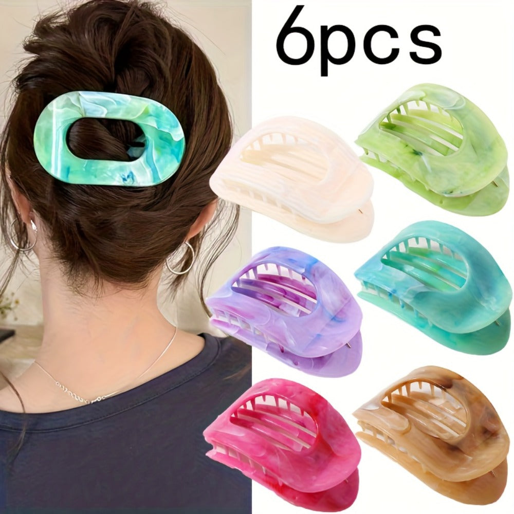 2D Flat - 5/6pcs Set of Oversized Shark-Shaped Hair Clips - Soft And Vibrant Colors Features: - Non-Slip Curved Claw Design - Extra-Large Flat Clips Ideal For: - Beach Outings - Travel Adventures - Parties - Everyday Wear
