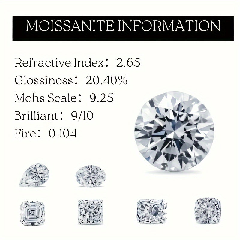 [Moissanite Earrings Gift] 0.5-3 Carat Moissanite Earrings, 1 Pair S925 - A Celebration Party Gift for Friends, Family, and Classmates, Suitable for Daily Wear, Anniversaries, Holidays, Birthdays