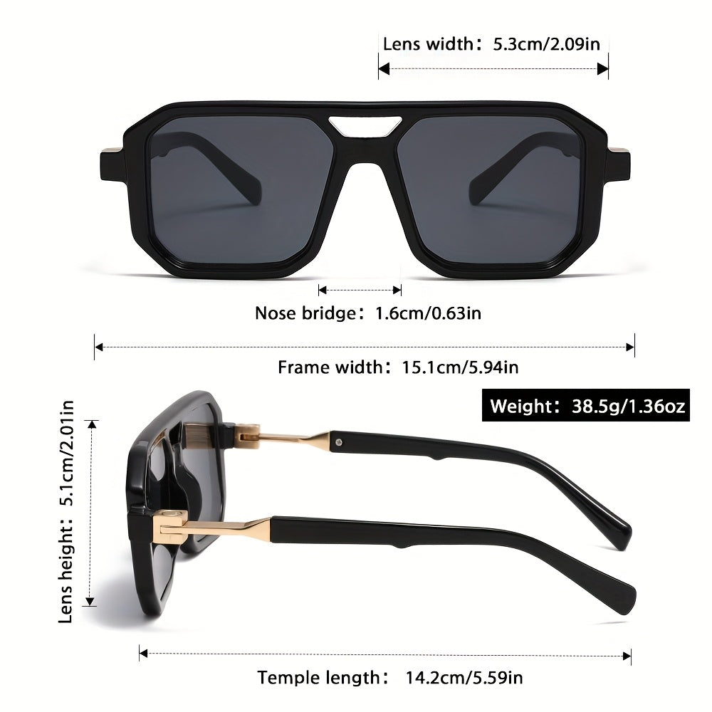 Stylish Oversized Square Frame Sunglasses for Men and Women - Protection - Unisex Retro Shades with Tortoiseshell Arms - Includes Sunglasses Case and Cleaning Cloth - Fashion Accessory for Travel, Beach, and Daily Wear