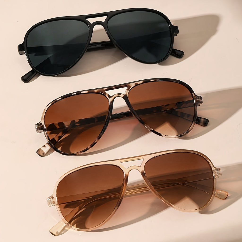 1/ 3-Pack Women's Double-Bridge Casual Fashion Glasses | Minimalist Daily Essentials