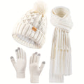 Winter Warm Hat Scarf Cap Gloves Set New Year Gift for Women, Valentine's Day Gift, Winter Clothing