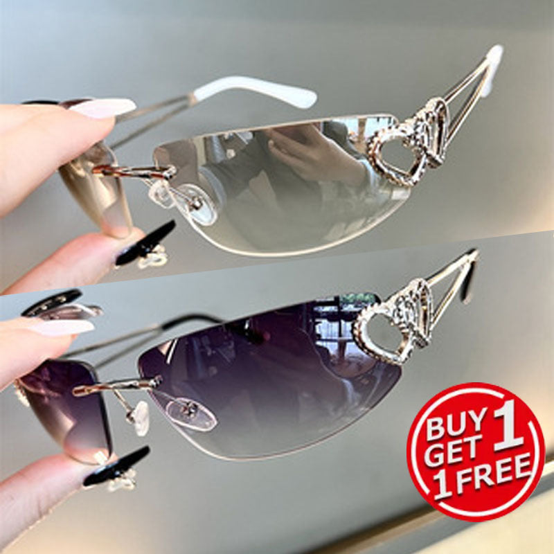 A Set of Two Pairs of Y2K Retro Elegant Rimless for MERCURY Glasses for Couples, Perfect for Daily Photoshoots and Essential for Gifting
