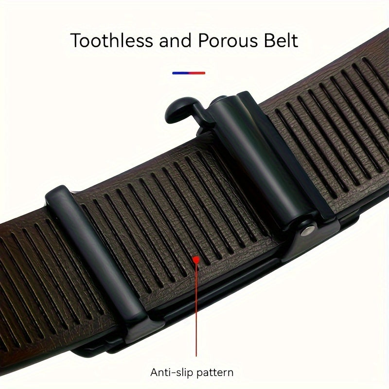 Business Men's Genuine Leather Cowhide Belt With Automatic Buckle - For Formal Occasions -  Suitable for Men -  Durable & Stylish - Perfect Gift for Father's Day