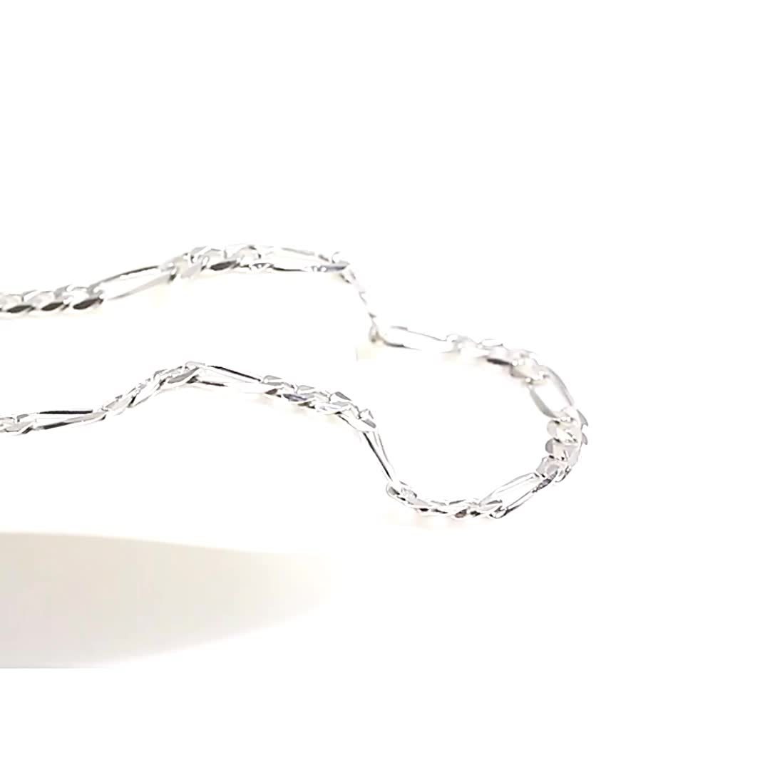 925 Sterling Silver Figaro Necklace, Independent Studio Design, Italian Craftsmanship, Fashion Minimalist, Perfect for Gift-Giving, Valentine'S Day, 8Mm Wide, 18-24 Inches