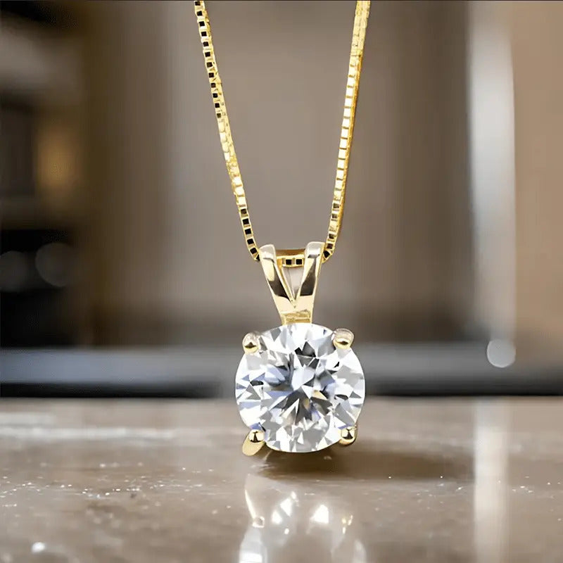 2ct Pure Silvery Moissanite Shaped Pendant Necklace, Suitable For Both Men And Women, Fashionable, Trendy, Elegant, Casual, Classic And Simple Design, Total Weight Of The Product (2.3g)