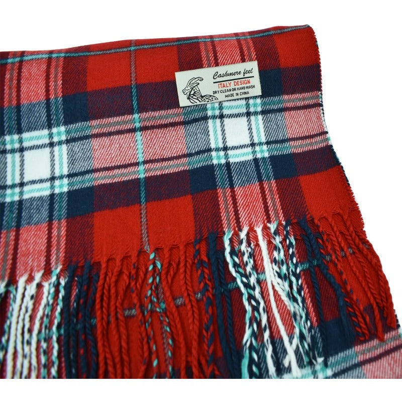 Scottish Stewart Tartan Plaid Luxurious Winter Scarf Soft Cashmere Feel 72"x12", Scottish Heritage Holiday Gift