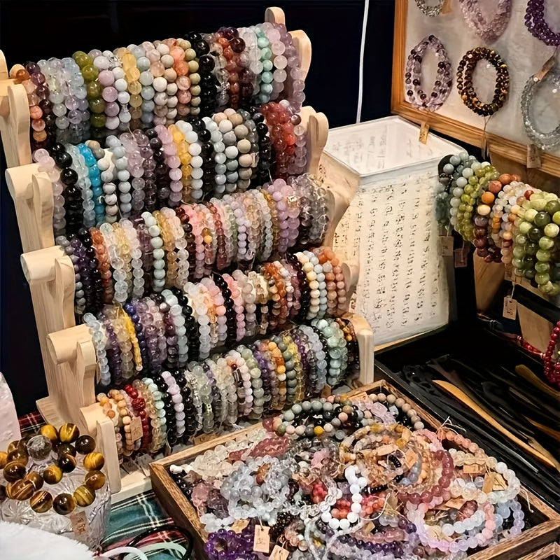 Bohemian Handmade Glass Bead Bracelet Set, Cracked Bead Bracelet Series, 30pcs, For Women, Suitable For Vacations And Daily Parties Occasion, Random Gifts For Family And Friends