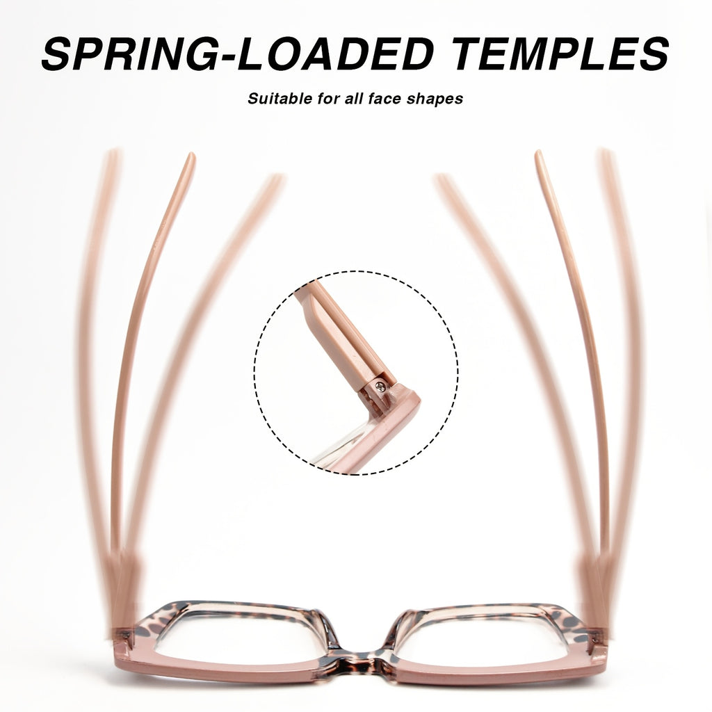 7pcs Women's Reading Glasses with Large Square Frames - Non- Everyday & Special Occasion Glasses for Driving, Parties, Work - Compatible with Presbyopia, Stylish Eyewear for Women, Party Accessories
