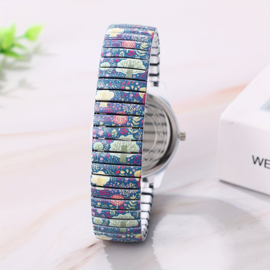 Bohemian Analog Quartz Watch, Men'S And Women'S Printed Wristwatch, Starry Sunflower Tree of Life Stretch Band, Large Arabic Numerals Scale Dial, Clear And Easy to Read, Easy to Wear, Valentine'S Day Christmas Birthday Gift