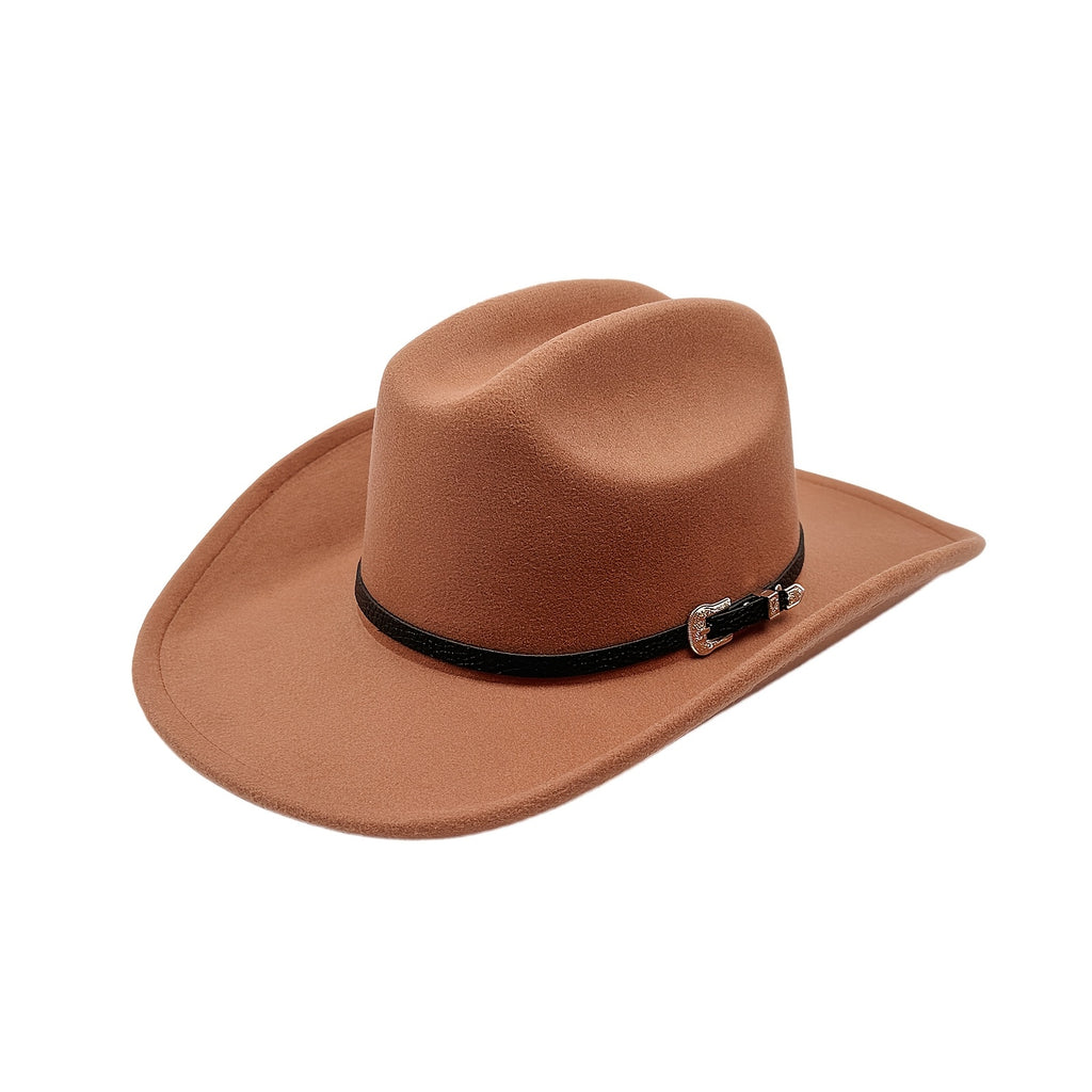 [Western Cowboy Hat] Men's Women's Western Cowboy Cowgirl Fedora Hat Felt Wide Brim Classic Outdoor Cap