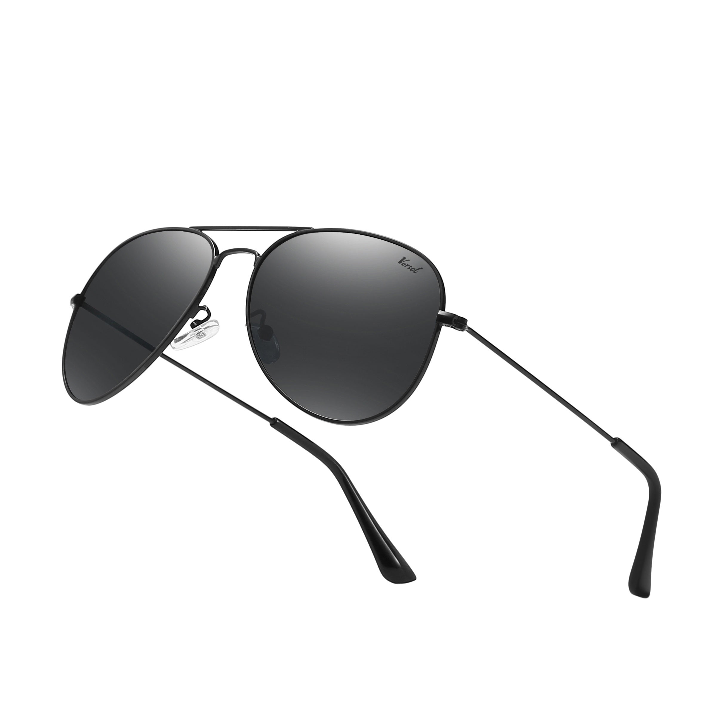 Versol Classic Pilot Sunglasses for Men & Women - Polarized Mirrored Protection, Lightweight Oversized Frame (>139mm), Large Square Lens, Stylish Aviation Design for Driving, Flying, Outdoor Activities - Unisex Pilot Sunglasses