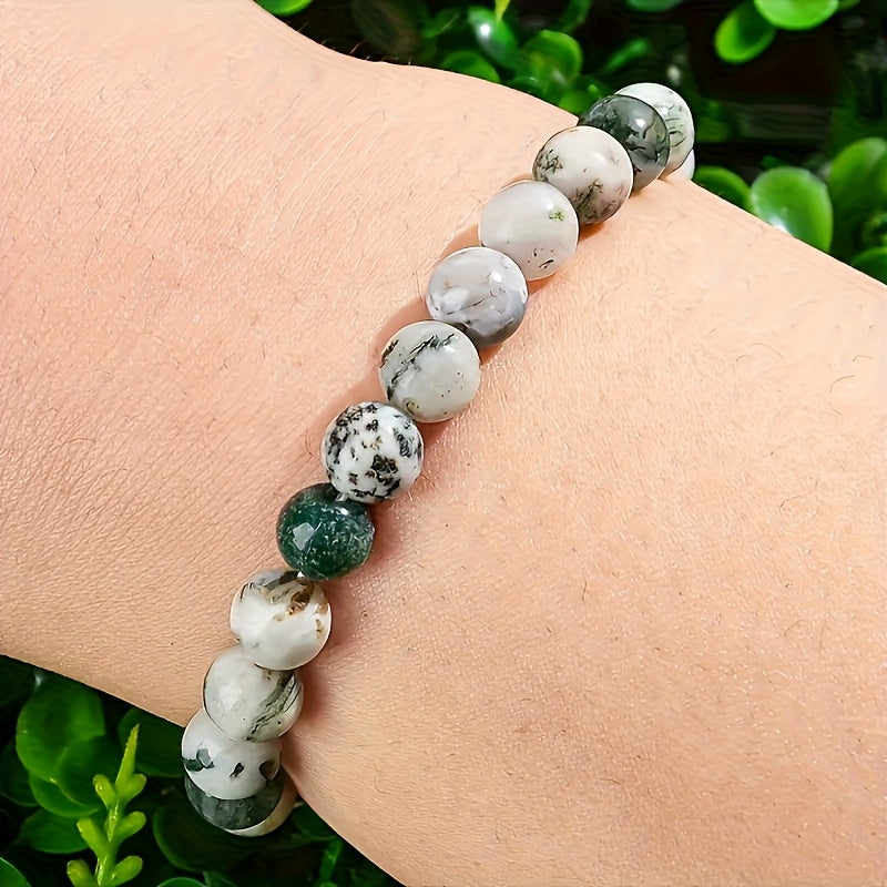 9pcs of 8mm Bohemian  elastic beaded jewelry, suitable for birthdays, holidays and daily wear, suitable for both men and women to wear throughout the year