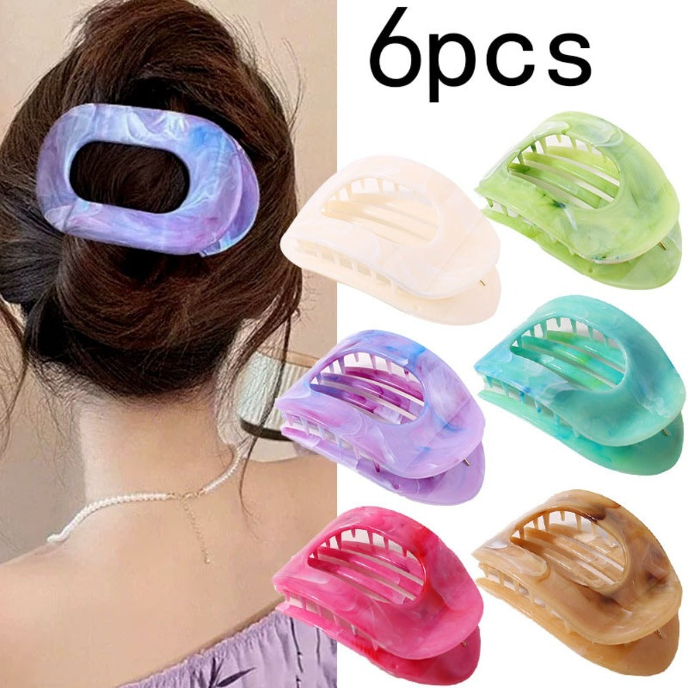 2D Flat - 5/6pcs Set of Oversized Shark-Shaped Hair Clips - Soft And Vibrant Colors Features: - Non-Slip Curved Claw Design - Extra-Large Flat Clips Ideal For: - Beach Outings - Travel Adventures - Parties - Everyday Wear