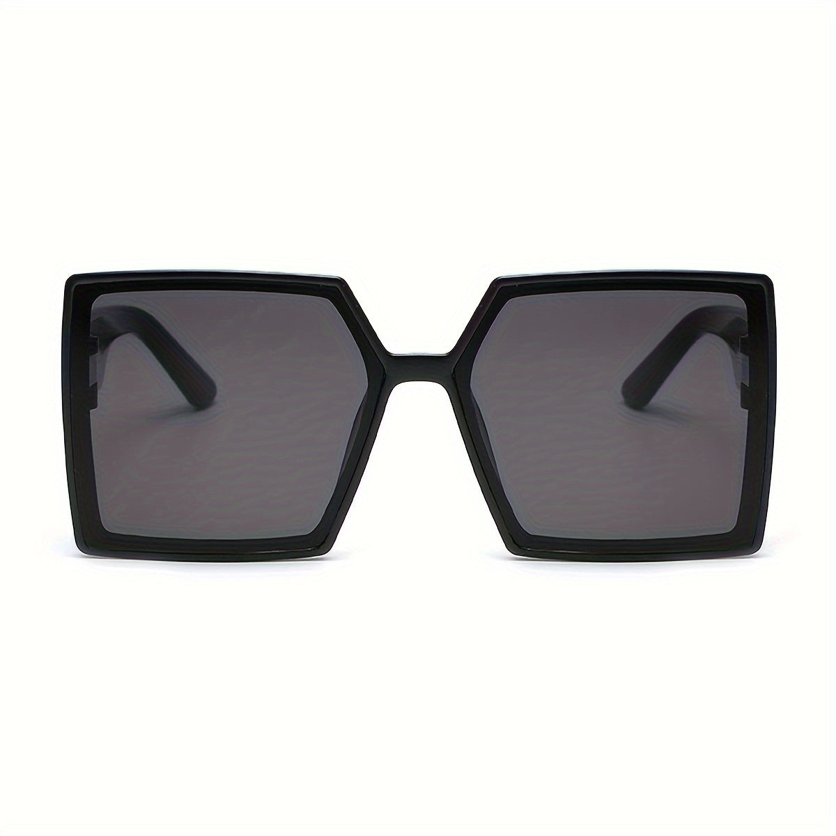 A Pair of Women'S Black And Gray Oversized Fashionable Glasses That Create a Dramatic Effect And Exude a Sense of High-End Style