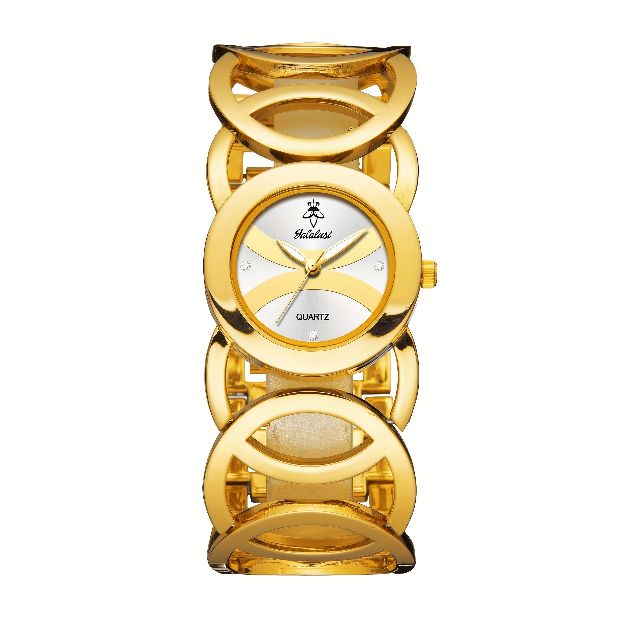 YALALUSI Stylish Women'S Gold-Toned Quartz Timepiece Featuring Rhinestone Details, Dark Dial & Butterfly Pattern, Sturdy Metal And Case, Glowing, Ideal for Everyday Use, Celebrations, And Presenting