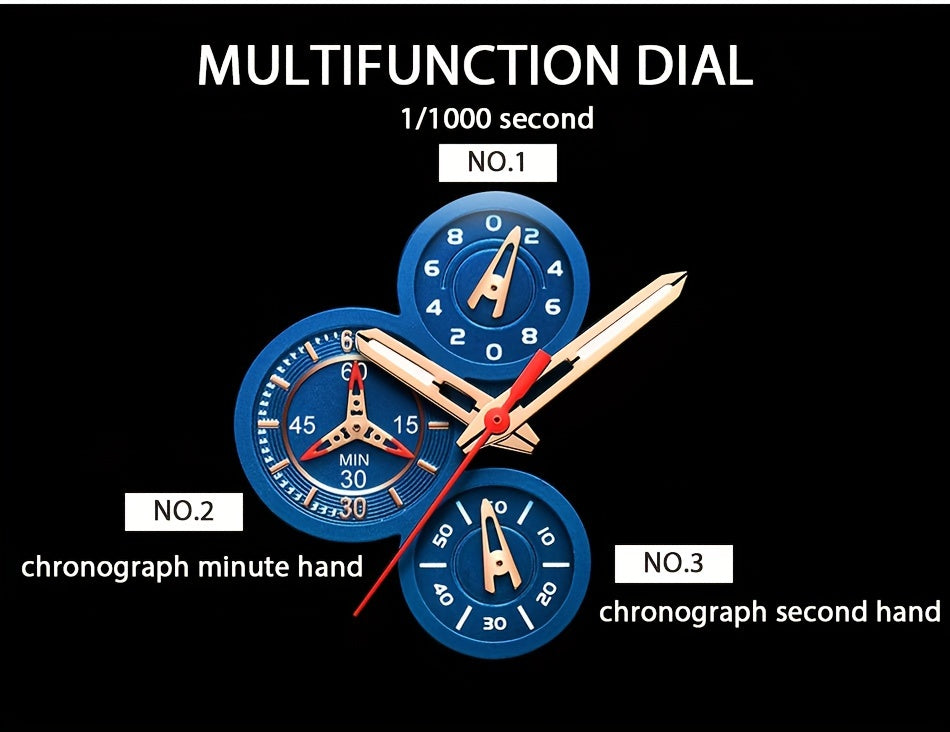 2026 New Fashion Men's Watch. Chronograph Calendar Luminous Quartzwatch. Outdoor Casual Sports Watches. Suitable for Giving to Students or Men.
