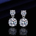 [Christmas Valentine's Day] 5Carats Moissanite Stud Earrings for Women, 925 Sterling Silver Drop Earrings, Fine Jewelry Gifts for Women Men, Christmas Gifts for Ladies Mother Father, Valentine's Day Gifts for Women Men