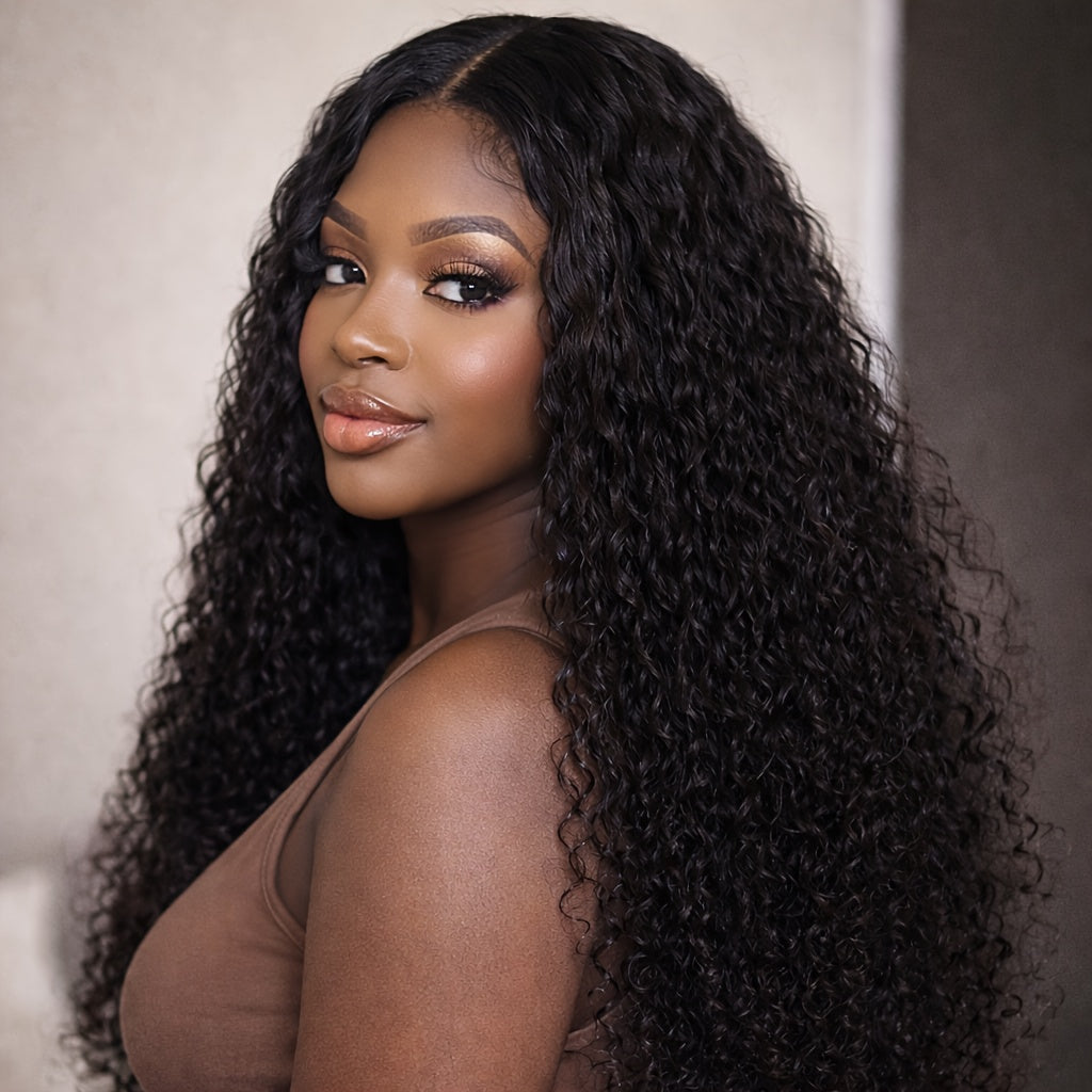 24 Inch Deep Wave Lace Front Wig, Women'S Hairpiece, Water Wave Wig, Women'S Deep Wave Lace Wig, Suitable for All Occasions Wigs for Parties