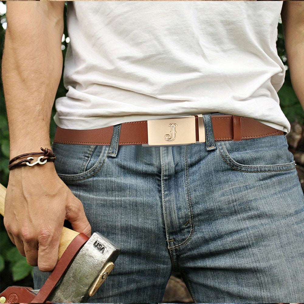 Set of 2 Men'S Premium Leather Ratchet Belts, Ideal for Dress, Jeans, And Casual Pants. Comes in a Black And Brown Combination, Perfect for Any Event, Making It a Great Gift for Men, Especially for New Year'S