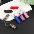 7pcs Rhinestone Alloy Storage Can Keychains Set, First Aid Box Keychains, Pillcase Keychain, Mini Pill Bottle, with Keychain, Suitable for Travel, Outdoor, Waterproof Pill Storage Box, Suitable for Car Pendant, Luggage Pendant
