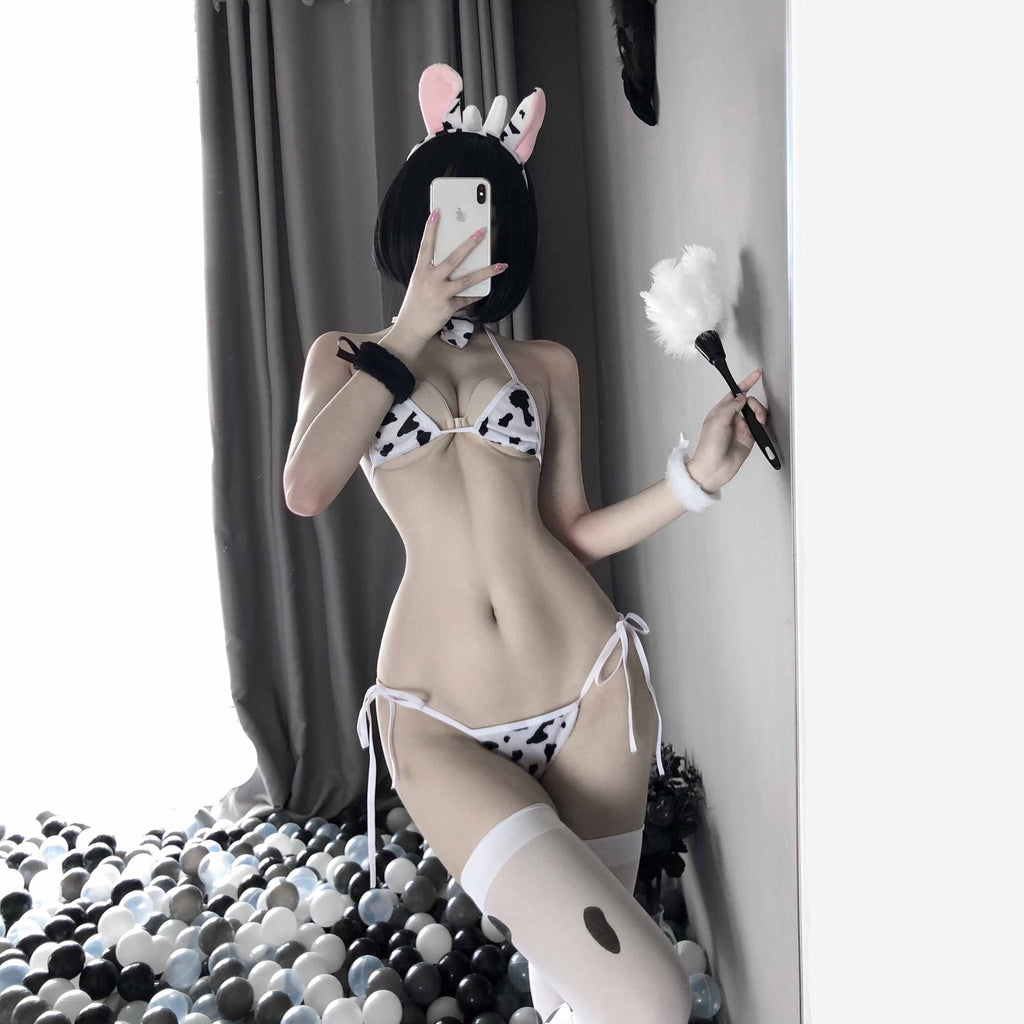 lovingocean T-2389 Cow three-point bikini set
