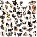 A Set of 100 Black Enamel Pins Featuring Gothic Designs Like Cats, Butterflies, Snakes, And Crows, Perfect for Adding a Quirky Touch to Clothes, Bags, And Jackets. Ideal As Gifts for Various Occasions