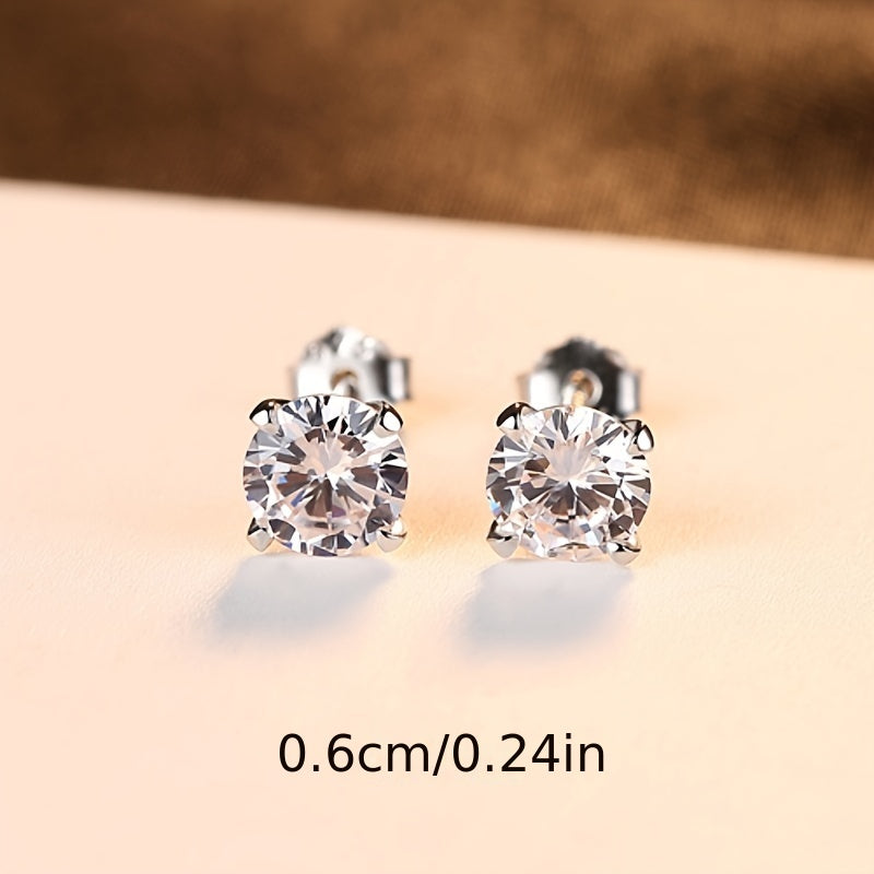 PINANNIE 3 Pairs 925 Sterling Silver Stud Earrings for Women, 4mm 5mm 6mm Small Round Studs Set, Hypoallergenic Minimalist Earrings, Classic Jewelry Gift for Her