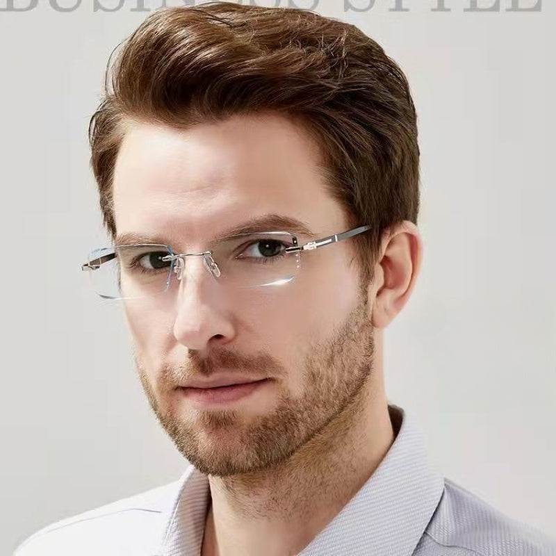 Fashionable Frameless Reading Glasses, Retro Elegant Style, Suitable for Clear Vision Indoors And Outdoors | for Use with Mobile Phone And Computer Screens